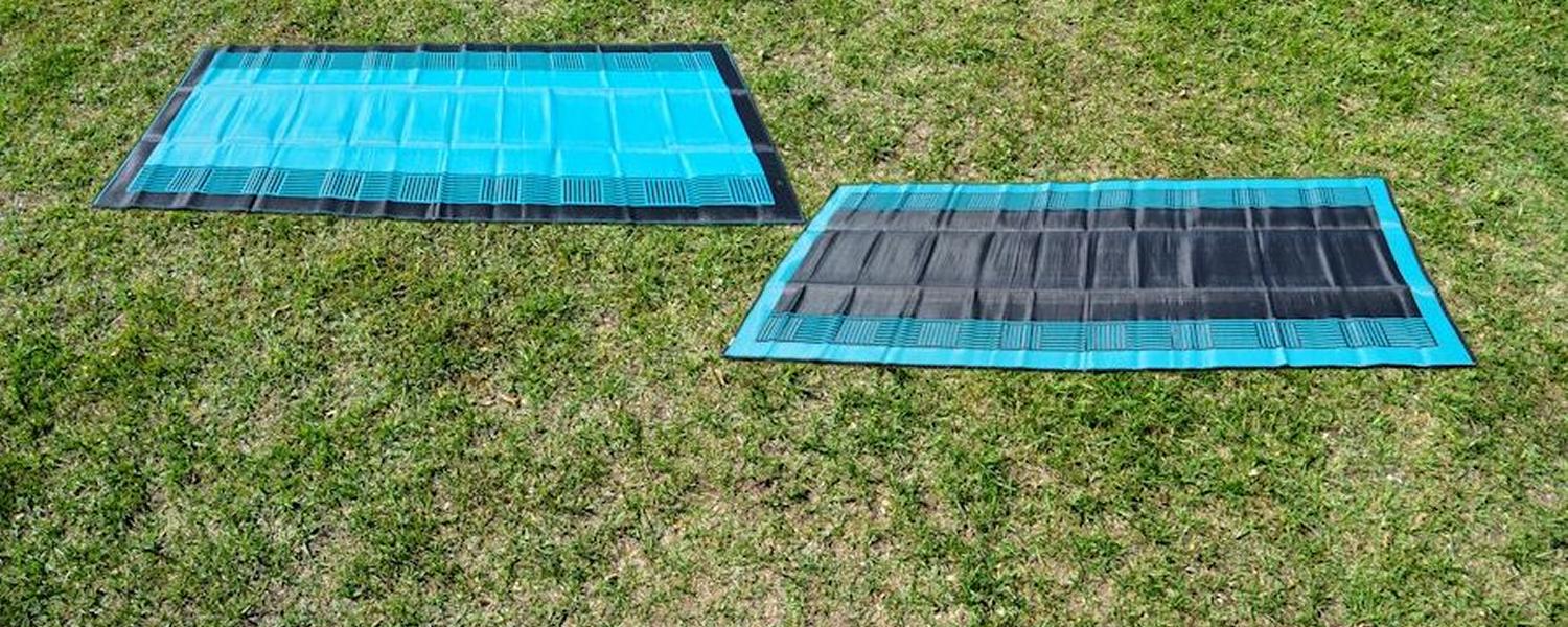 Jawa Off Road Camper Trailer camping mat "Awning" in teal and black. Available in different sizes in Sunshine Coast Queensland.