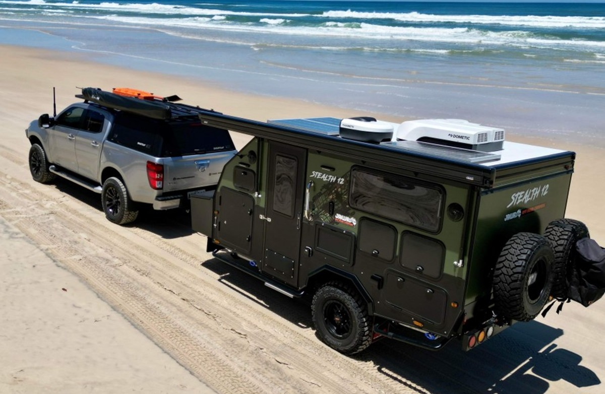 The Stealth 12 off road hybrid camper, one of JAWAs 15 ft caravan options